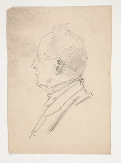 Head of a man (recto); Fragments of sketches (verso) by Edwin Austin Abbey