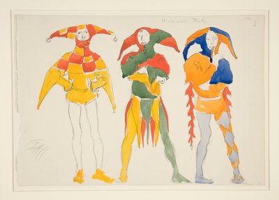 Itinerant Fools, costume sketch for Henry Irving by Edwin Austin Abbey
