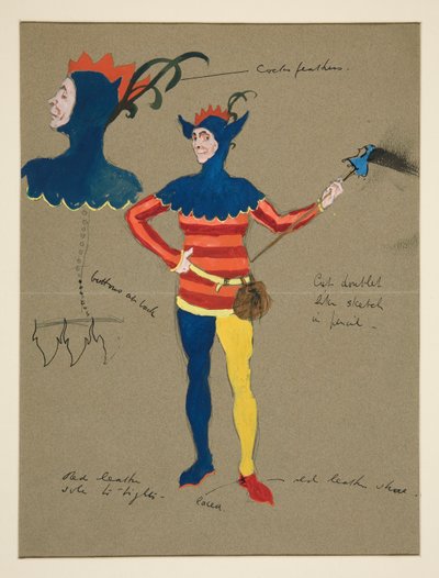 Jester, costume sketch for Henry Irving by Edwin Austin Abbey