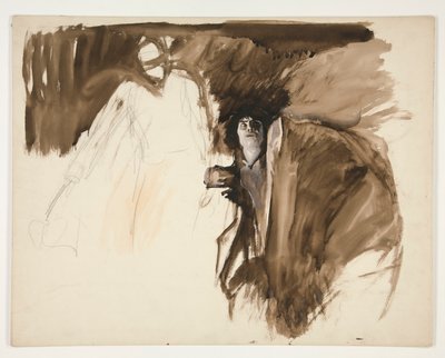 Male Figure, Sketch for an Unidentified Shakespeare Play by Edwin Austin Abbey