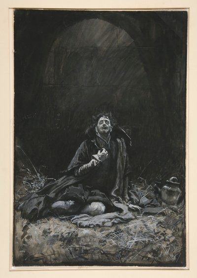 Malvolio in the Dungeon, Illustration for Act III, Scene IV, Twelfth Night by Edwin Austin Abbey