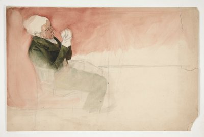 Man Seated, Examining the Inside of a Bowl by Edwin Austin Abbey