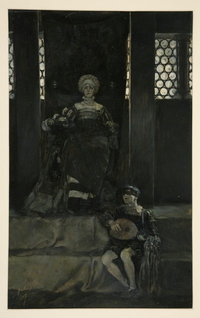 Mariana and Boy Singing - Act III, Scene I, Measure for Measure by Edwin Austin Abbey