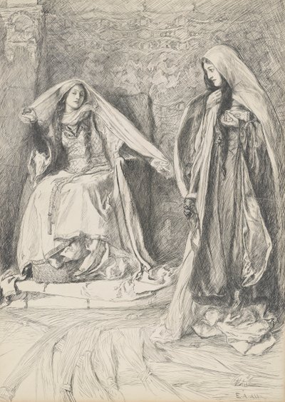 Rebecca and Rowena, illustration for Ivanhoe by Edwin Austin Abbey