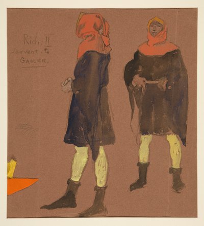 Sewart to Gaoler, Costume Sketch for King Richard II by Edwin Austin Abbey