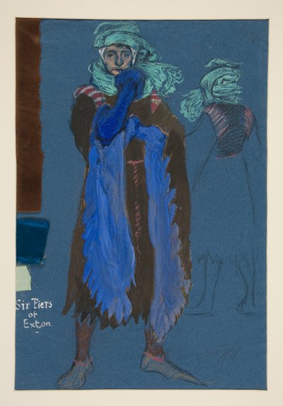Six Piers of Exton, Costume Sketch for Henry Irving by Edwin Austin Abbey