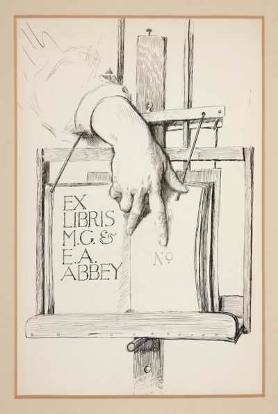 Sketch for Ex Libris: M.G. & E.A. Abbey by Edwin Austin Abbey