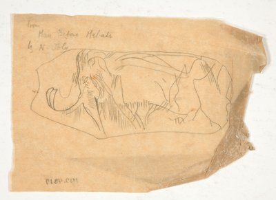 Sketch of a Rhinoceros-like Animal, from Man Before Metals by N. Joly by Edwin Austin Abbey