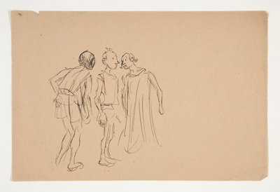 Sketch of three men, from Merchant of Venice by Edwin Austin Abbey