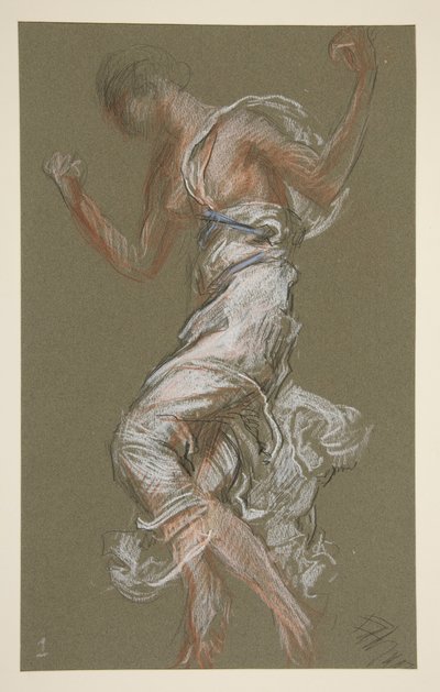Study for figure of 1 pm by Edwin Austin Abbey