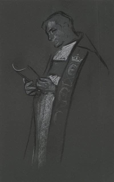 Study of Bishop for Coronation of Edward VII by Edwin Austin Abbey