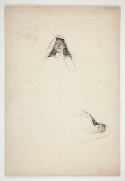 Study of Two Heads, Jaquenetta, from Love by Edwin Austin Abbey