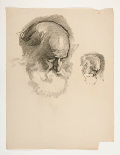 Study of the Head of an Old Bearded Man, for King Arthur by Edwin Austin Abbey