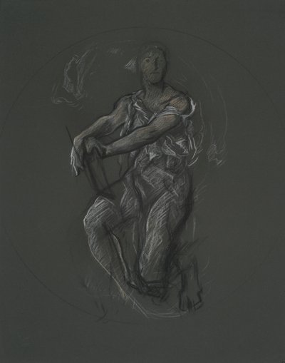 Unidentified figure study for mural project at the Pennsylvania state capitol building, Harrisburg, 1902-1911 by Edwin Austin Abbey