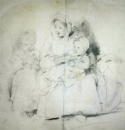 A Mother with Two Children by Edwin Landseer