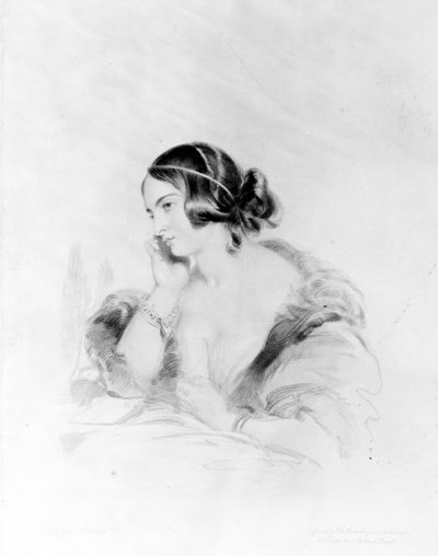 Caroline Norton, engraved by Frederick Christian Lewis by Edwin Landseer