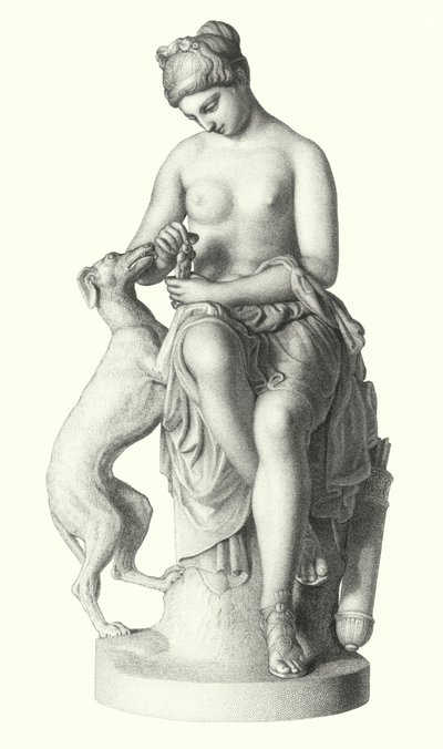 The Huntress (engraving) by Edwin Roffe