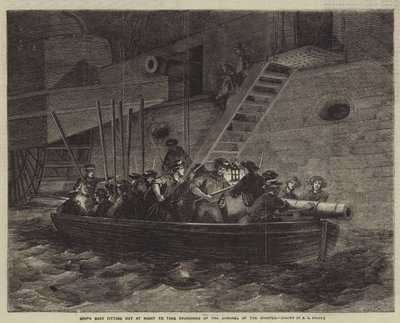 Ships Boat fitting out at Night to take Soundings of the Channel of the Dnieper by Edwin Thomas Dolby