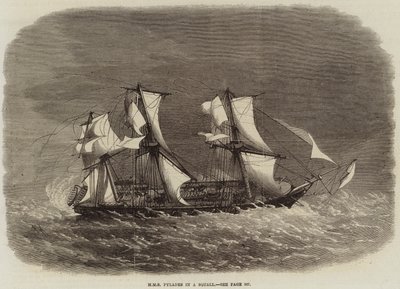 HMS Pylades in a Squall by Edwin Weedon