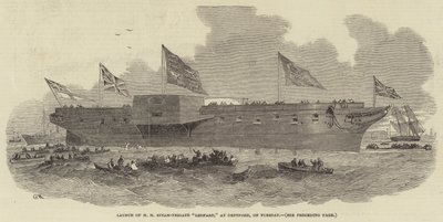 Launch of HM Steam-Frigate Leopard at Deptford by Edwin Weedon