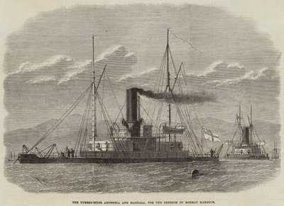 The Turret-Ships Abyssinia and Magdala, for the Defence of Bombay Harbour by Edwin Weedon