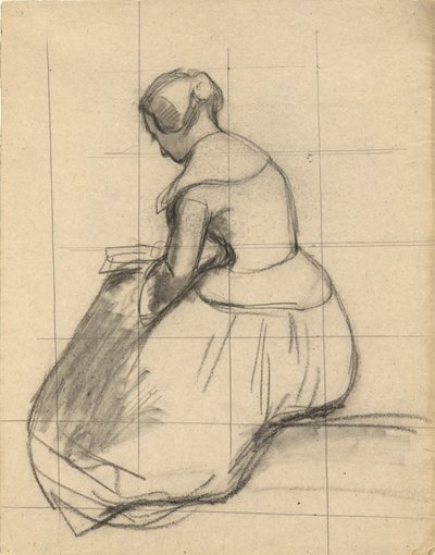 Woman Reading, Sketch for Signing of the Compact in the Cabin of the Mayflower by Edwin White