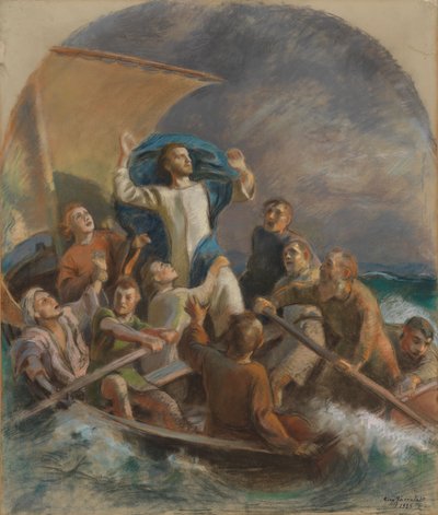 Christ Calms the Storm, study for the altarpiece in Raahe church by Eero Järnefelt
