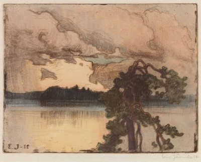 Lake Landscape at Sunset by Eero Järnefelt
