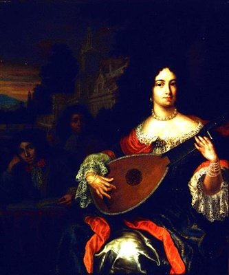 A Lady Playing a Lute with Two Boys at Her Side by Eglon Hendrick van der attr. to Neer