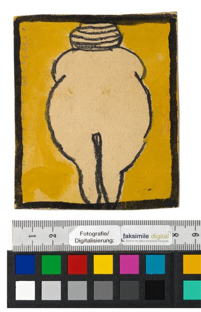 Design for a Wall Decoration in the Wattmanngasse Studio (Venus of Willendorf) by Egon Schiele