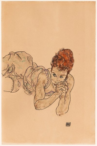 Lying Woman by Egon Schiele