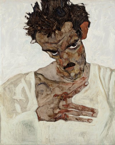 Self-Portrait with Bowed Head by Egon Schiele