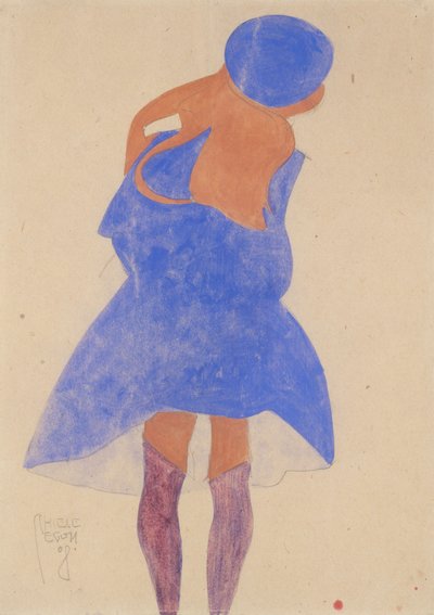 Standing Girl, Back View by Egon Schiele