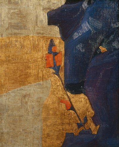 Stylized Flower Against Decorative Background by Egon Schiele