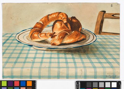 Still Life with a Pastry Plate by Egon Schiele