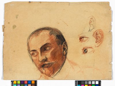 Study Sheet (Head, Eyes, Ears) by Egon Schiele