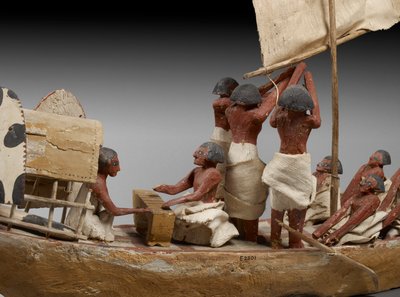 Model Funerary Boat (detail) by Egyptian
