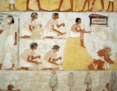 Harvesting Crop, Threshing and Winnowing of Grain (detail) by Egyptian 18th Dynasty