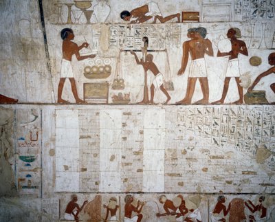 Weighing Gold and Silver (detail) by Egyptian 18th Dynasty