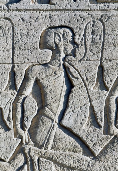 Relief depicting prisoner from Battle of Kadesh, (detail) by Egyptian 19th Dynasty