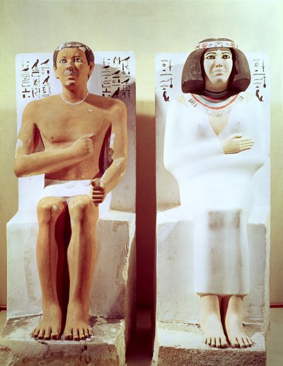 Rahotep and his Wife, Nofret by Egyptian 4th Dynasty