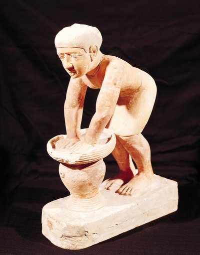 Model of a man making beer, from Saqqara, Old Kingdom by Egyptian 5th Dynasty