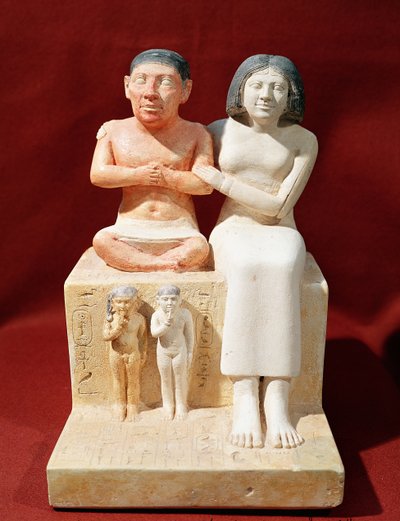 Statuette of the Dwarf Seneb and His Family by Egyptian 5th Dynasty