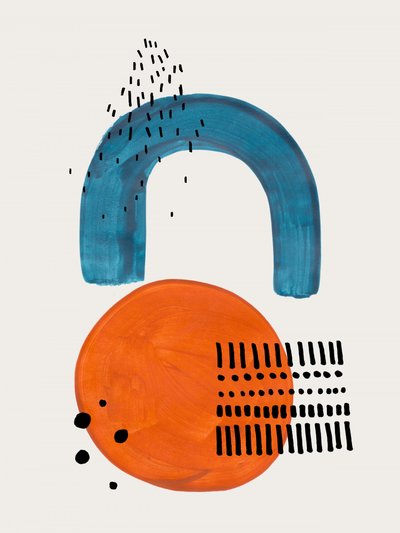 Blue Arch Orange Circle by Ejaaz Haniff