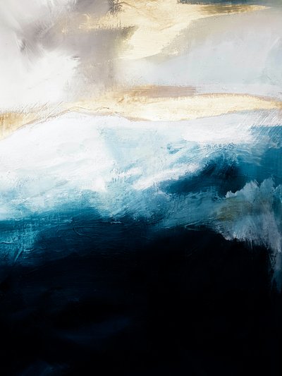 Deep Blue Gold Waves by Ejaaz Haniff