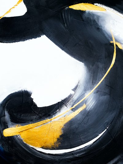 Modern Gold Swirl Abstract by Ejaaz Haniff