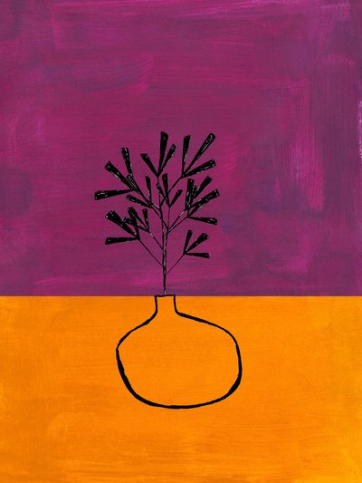 Purple Orange Plant Vase by Ejaaz Haniff