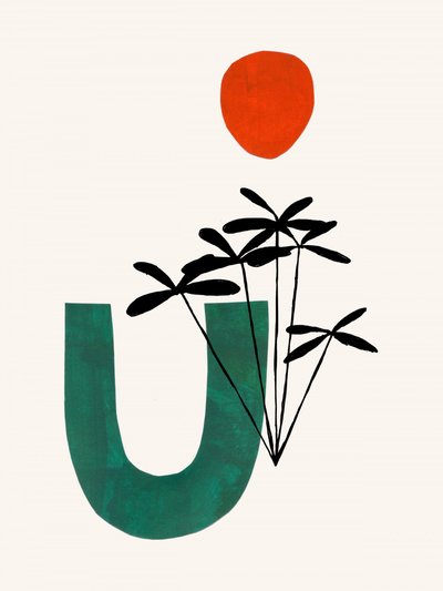 Red Sun Tropical Shapes by Ejaaz Haniff