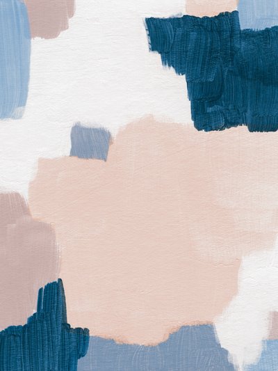 Soft Blush Blue Abstract by Ejaaz Haniff