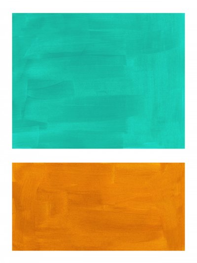 Vibrant Teal Orange Blocks by Ejaaz Haniff